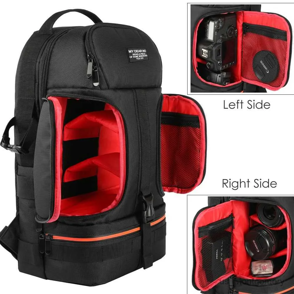 CAMERA TAG ACCESSOIRES Professionele fotografie Camera Backpack Video Foto Schoudertas voor Canon Nikon Tripod Case voor mannen Vrouwen waterdicht