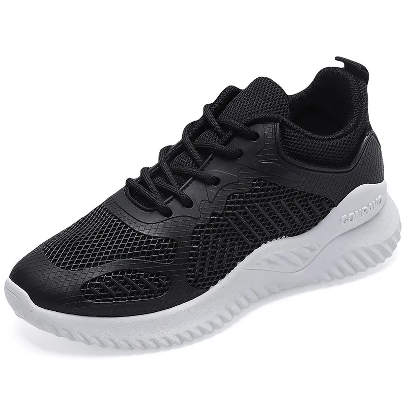 Designer Fashion Light Mens Running Running Shoes Black White Summer New Fashion Mash Mesh respirável ao ar livre Sapatos esportivos casuais voando sapatos fff