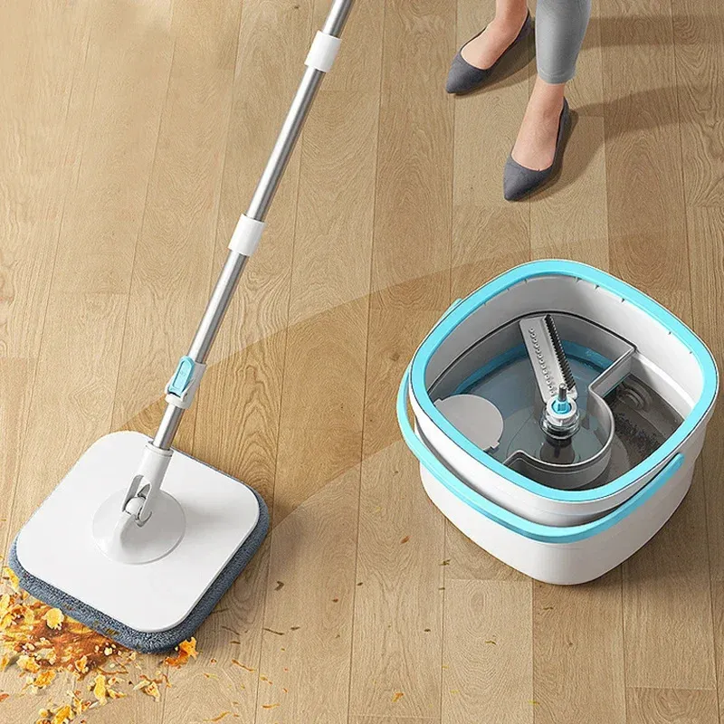 MOPS z wiadrem 360 Spin Clear Separation Separation Floor Cleaning MOP Zestaw Mop Lazy Brak ręcznego wyciskania