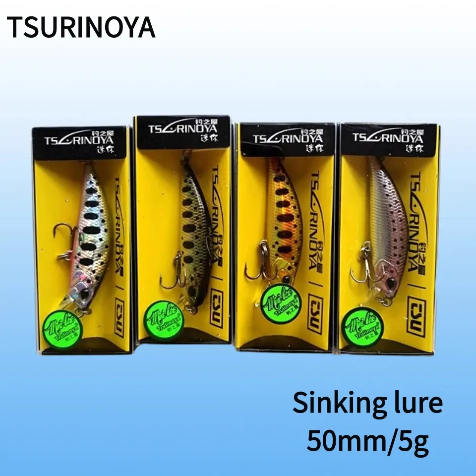 Accessoires Tsurinoya 4pc 50 mm 5g Boulonnage de minnite artificiel pour la truite basse pêche le laser laser dur de pêche à la gamme longue dure Dw63