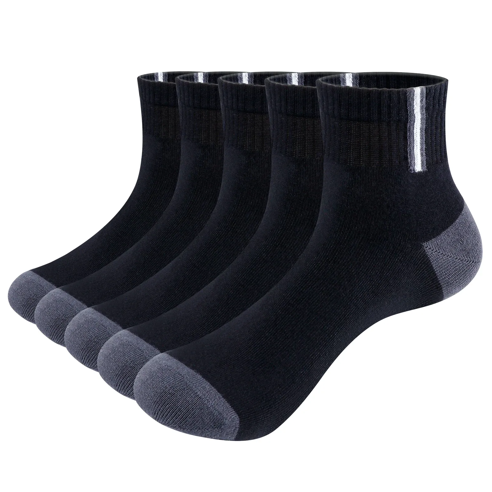 Strumpor yuedge mens bambu fotled lågskuren lätt tunna casual ankel strumpor (5 par/pack, storlek 3741/4144/4446)