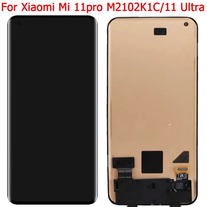 Panel Original Mi 11ultra Display für Xiaomi Mi 11pro LCD -Bildschirm 6.81 "Xiaomi Mi 11 Ultra M2102K1G -Anzeige LCD -Touchscreen mit Frame