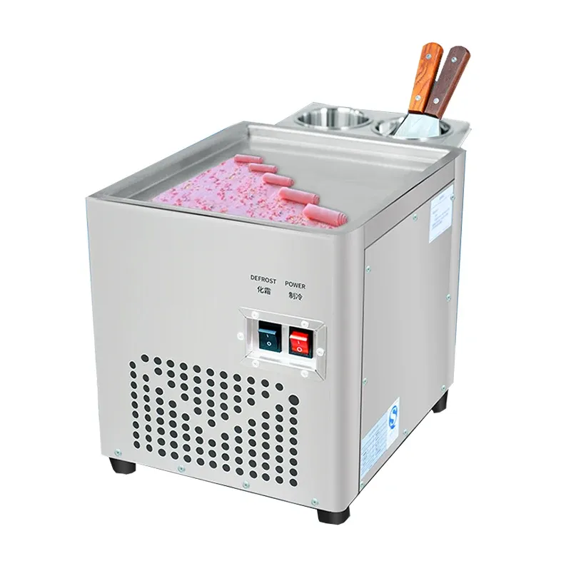 Makers Desktop Household Fried Ice Machine Fried Ice Cream Rolls Making Machine Frying Yogurt Fruit Smoothie Machine