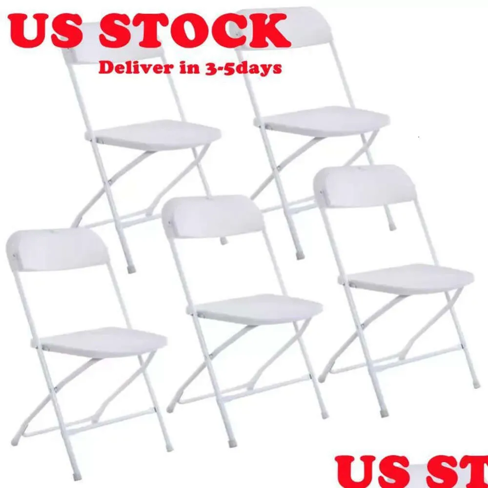 Forniture USA US Festive Altre nuove sedie pieghevoli in plastica Sedia per feste di matrimonio Commerciale White Beach Garden Park Supp Dhisz