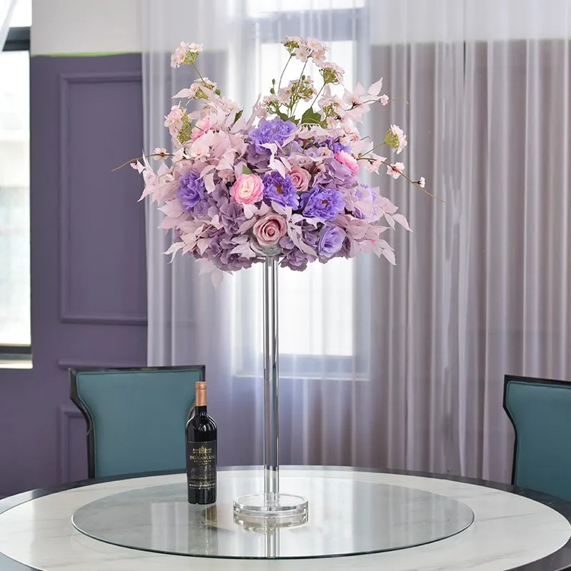 Vaso acrílico Flower Stand mesa de casamento Pias central de 65 cm de altura da estrada de festas Decoração da casa