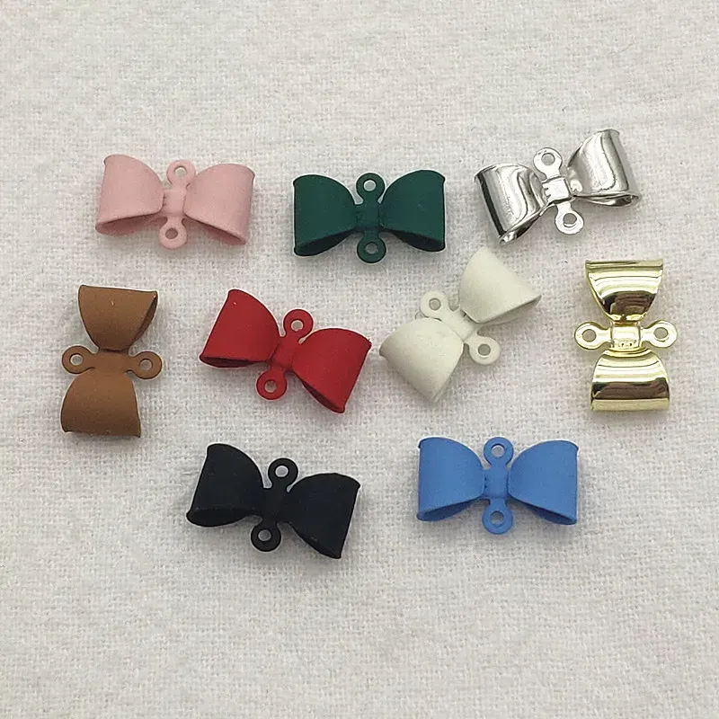 Kettingen nieuwe aankomst!12x8mm 200 % Copper Painting Bows Connectors voor handgemaakte ketting/oorrangdienonderdelen, sieraden bevindingen