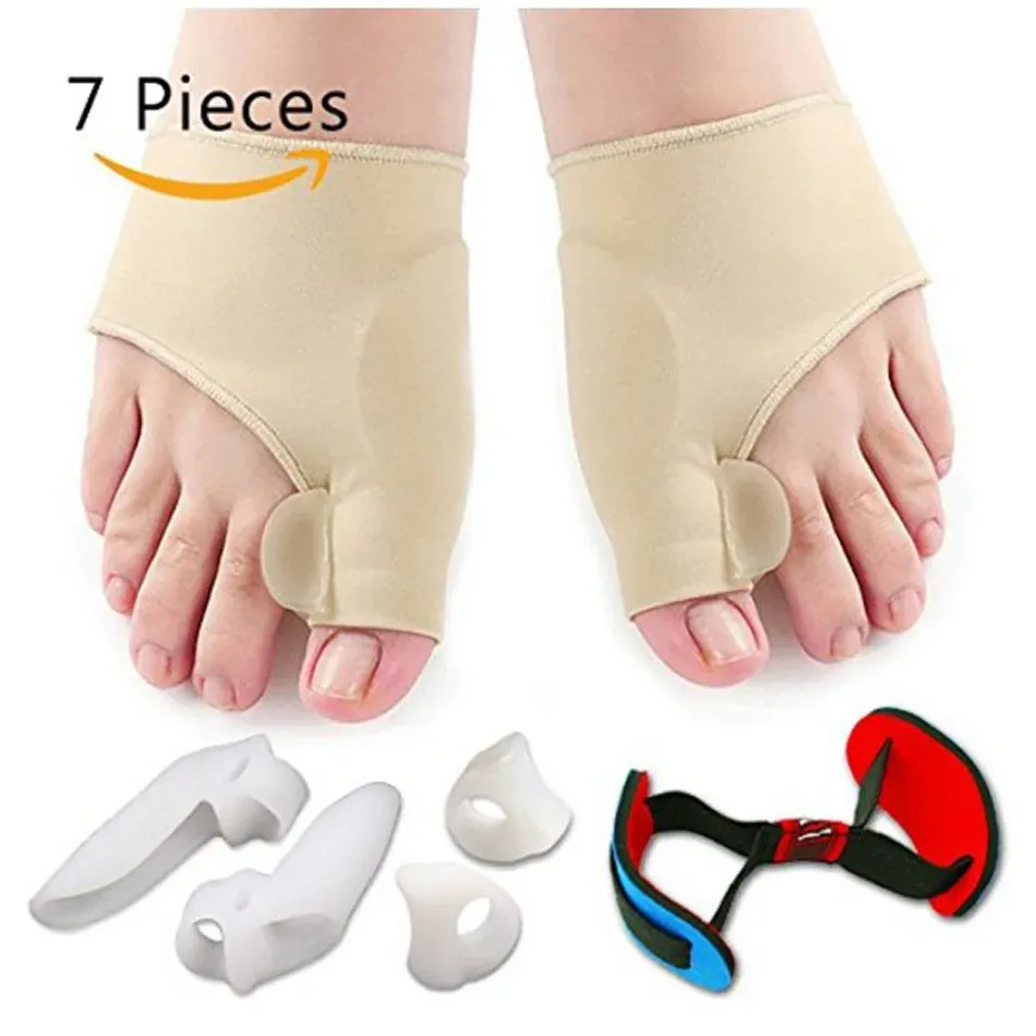 Tratamento Corretor de joões de gel Pad maca de nylon hallux valgo protetor protetor de guarda do dedo do pé separador ortopédico Ferramenta de cuidados com os pés de alisadores