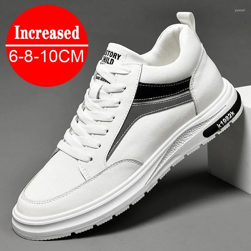 Sapatos casuais moda tênis Man Elevador Altura Aumentar para homens Insoles 8/10cm Esportes Acendentes Tamanho alto 37-44