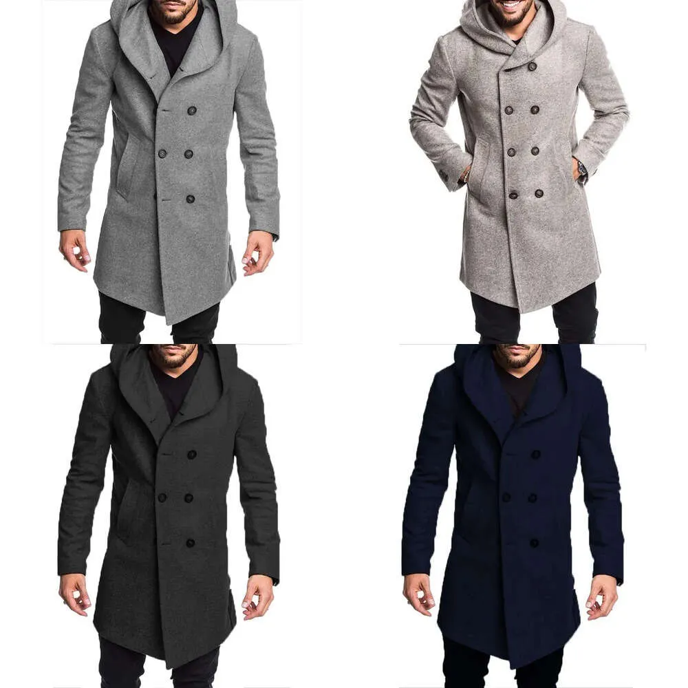 MENS ZOGAA Trench Long Wool Overhoat Over-Giordino con cappuccio autunnale Giacca casual Giacca casual Giacca da uomo 201114