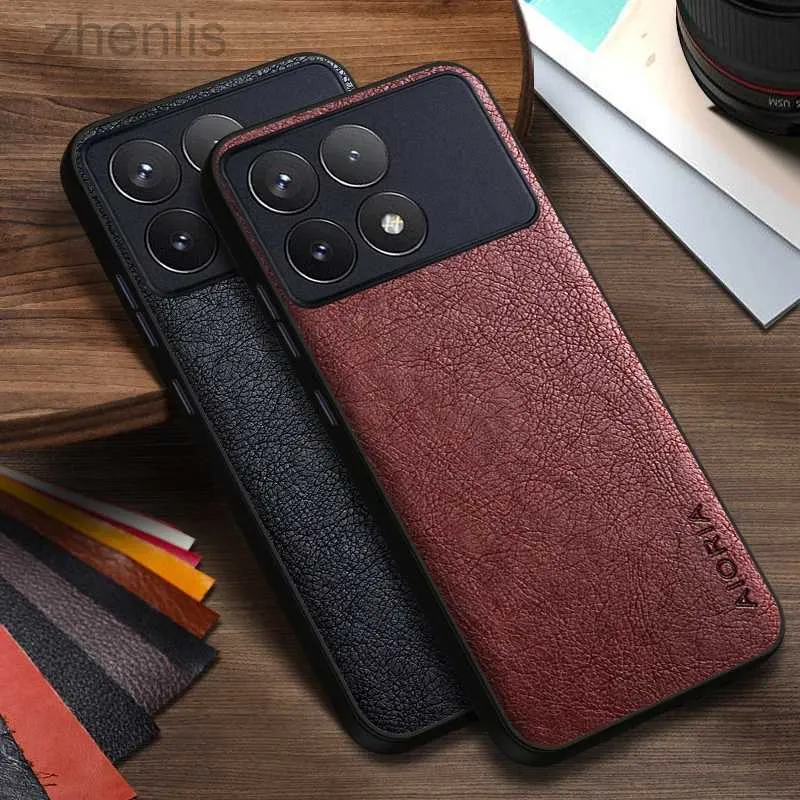 Case van mobiele telefoons Case voor X6 Pro Simple Design Luxury Leather Business Cover voor M6 Pro 4G Case D240424