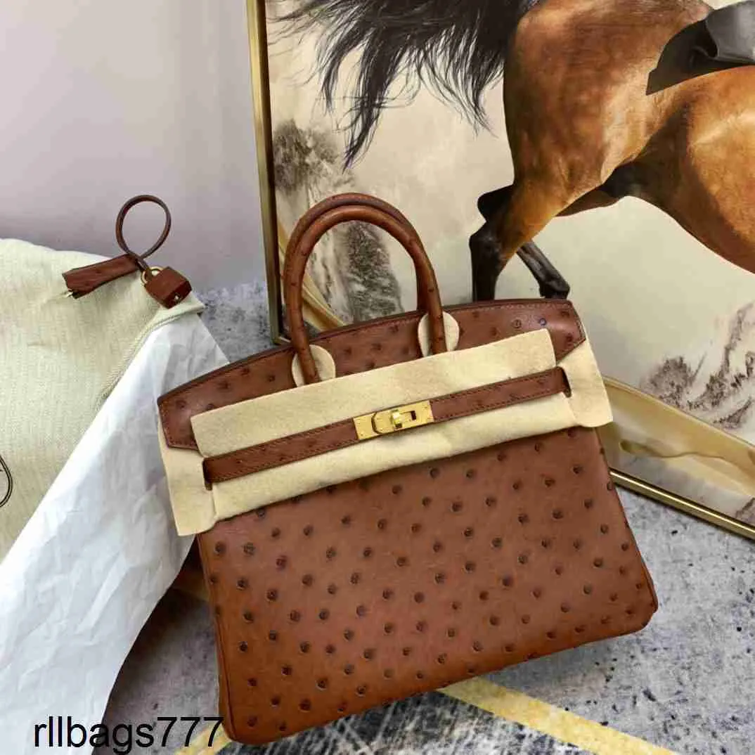 Ostrich Platinum Handbag South Africa Skin Wax Sewn Bag Bk25 Gold Button Handheld Womens Handmade Genuine Leather