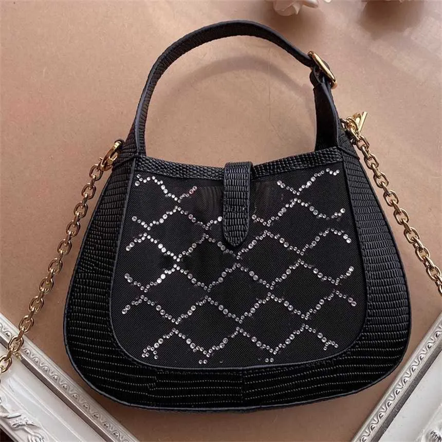 Jackie omuz tote çantaları g-basılı zincir tasarımcı çanta çantası moda mektupları deri çanta içi boş örgü altın metal hobo çanta cüzdan