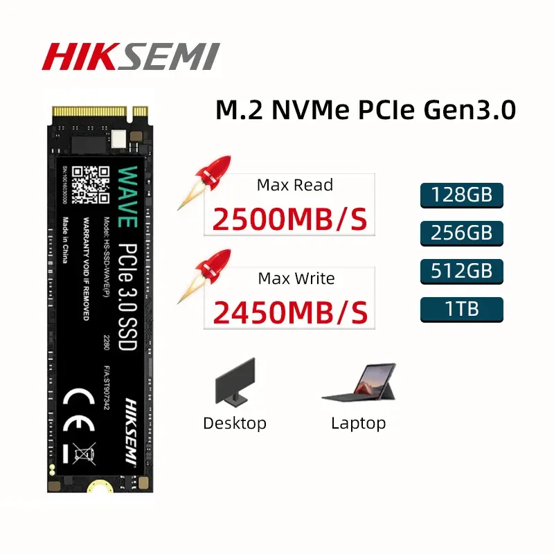 Drijft Hiksemi SSD M2 NVME 128 GB 256 GB 512 GB Interne Solid State Drive 1 TB SSD Hard Disk M.2 2280 1 TB voor games laptop
