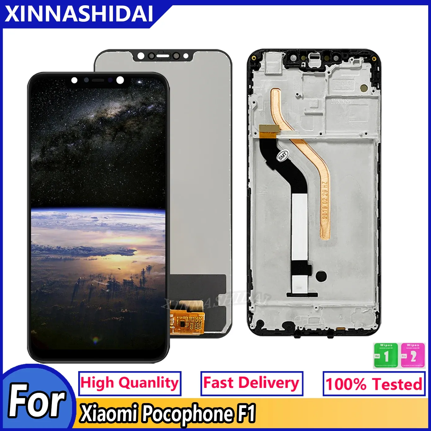 Ekrany AMOLED dla Xiaomi Mi Poco F1 Wyświetlacz LCD Touch Screen Digitizer dla Xiaomi Poco F1 LCD M1805E10A części zamienne