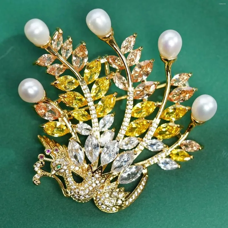 Броши роскошные циркон Phoenix Brooch Senior Peacock Corsage Cheong Hown Accessories Fress Water Pist Pin