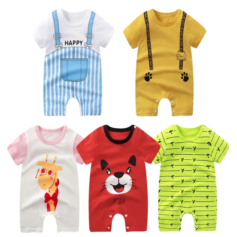 Одноказунные новорожденные детская одежда летние рукавы с коротки