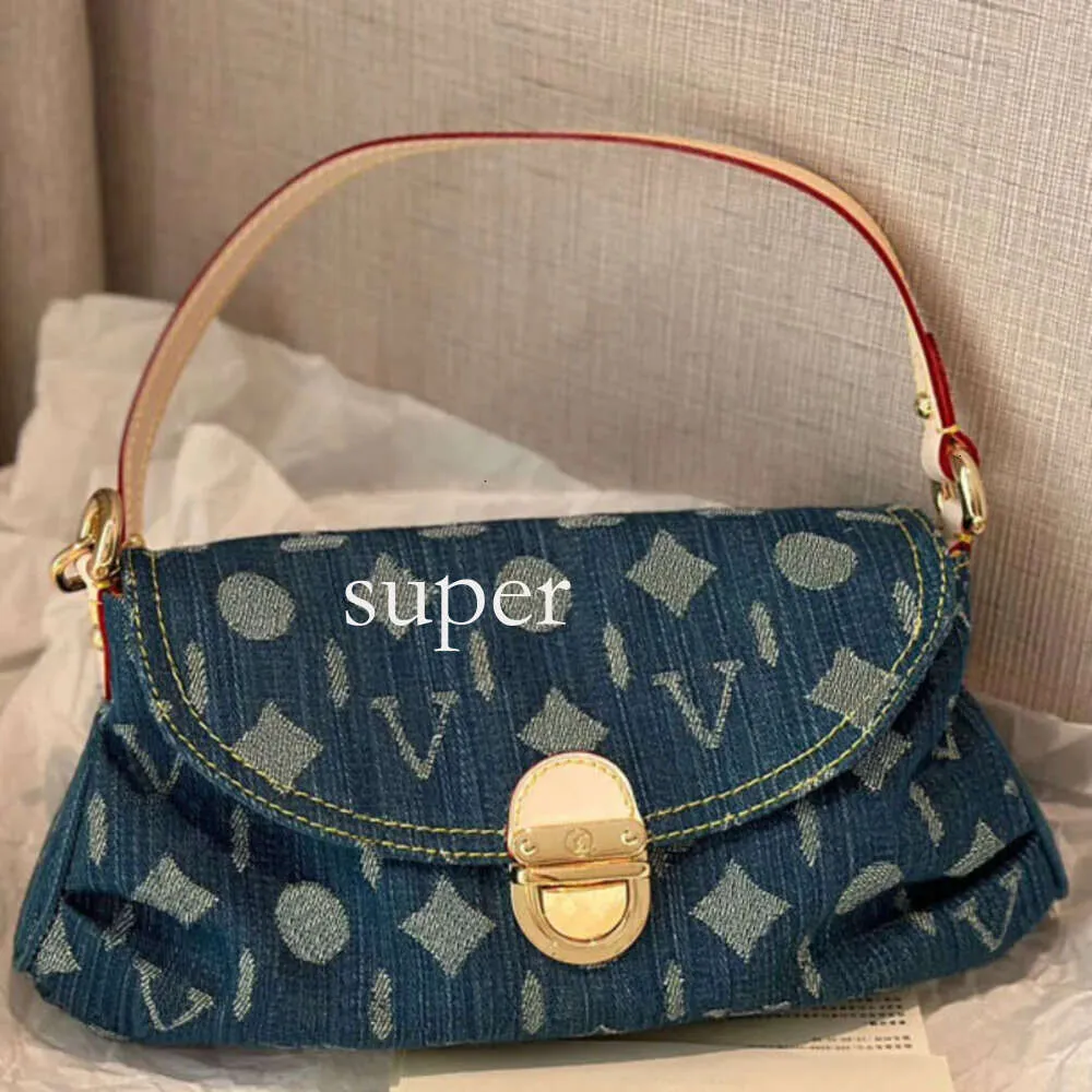 Sagne a tracolla Louiseviutionbag Denim Borse blu Donne Designer Vintage Borse per spalle borse Borse Old Flower Borse Crossbody Borse Lui 9628