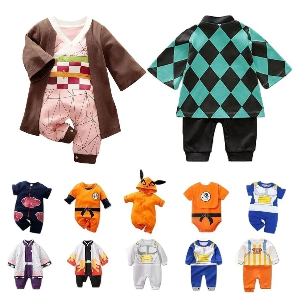 Hemden Kind Strampler Baby Jungen Mädchen Anime Kleidung Dämon Halloween Slayer Halloween Cosplay Kostüm Kinder Baumwoll Jumpsuit Toddle Overalls