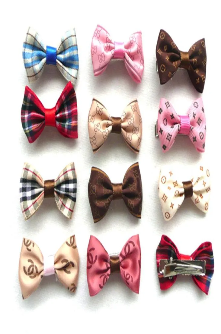 Fashion Luxury Pet Bow Hairpin Dog Collar Bowknot Handmade Sublimation Blank Cat Kitten Puppy Girl Sherina Poodle 11 Colors4580836