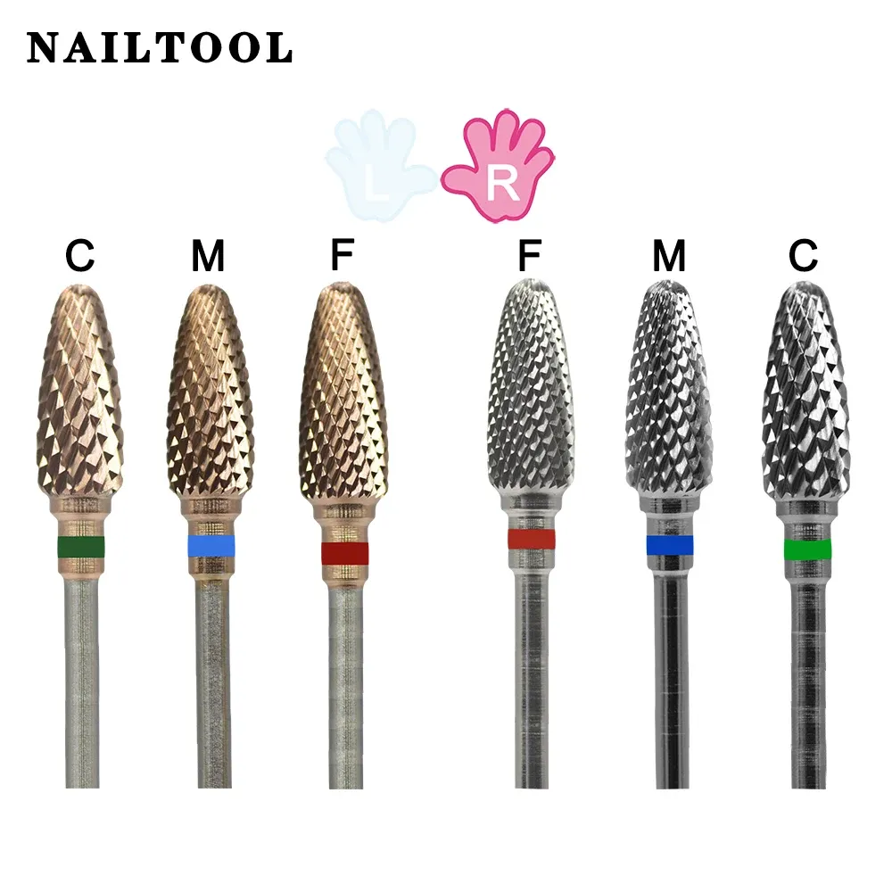 Bits Nailtools Carbide Orange Flame Milling Cutters Removel Gel Varnish Nail Perceur de varnis