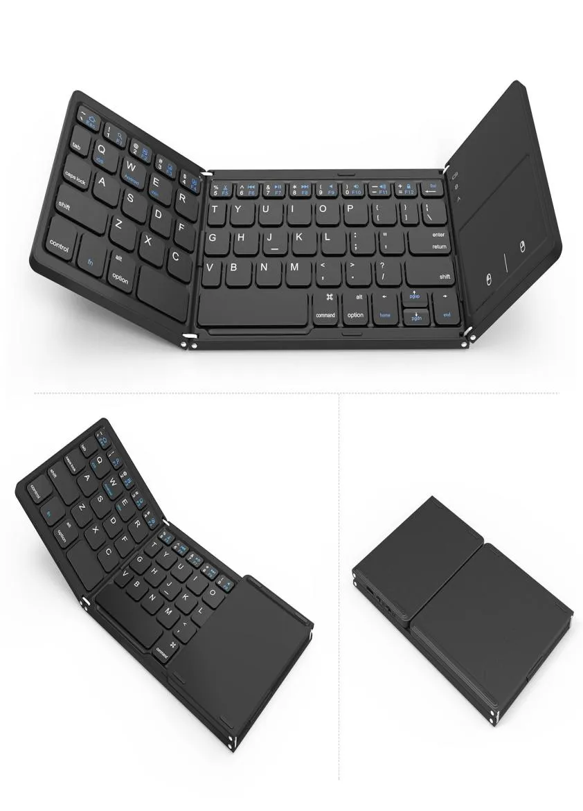 ポータブルミニ折りたたみ可能なキーボードBluetoothワイヤレスキーボードWindowsAndroidiostablet ipadphone8013116用タッチパッドマウス付きワイヤレスキーボード