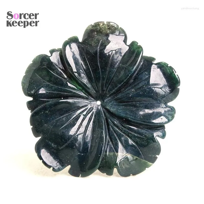 Pendant Necklaces Natural Agate Gemstone Pendants Hand-carved Flower Charms Jewelry DIY Necklace Beads For Women Man As A Gift BO235