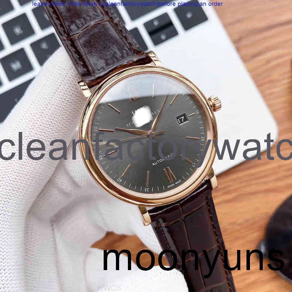 orologio meccanico Iwcity orologio funzionale in pelle da uomo 40 mm adatto per orologi pilota di grandi dimensioni con il polso di bertori di moda portoghese luminosa 2p supe 7h1n