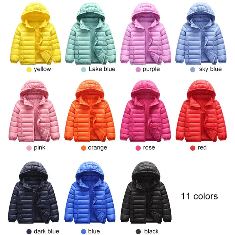 Shirts meisjes kleding ultra licht kinderen naar beneden katoenen jas warme jongens capuchies parka's herfst winter tieners jas peuter bovenkleding