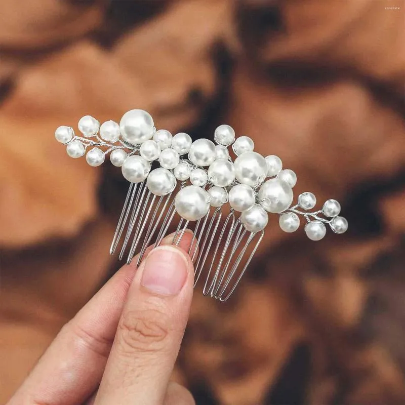 Klipsy do włosów barokowe perły grzebień ręcznie robione akcesoria do ozdoby dekoracyjnej oblubienicy na panny młodej