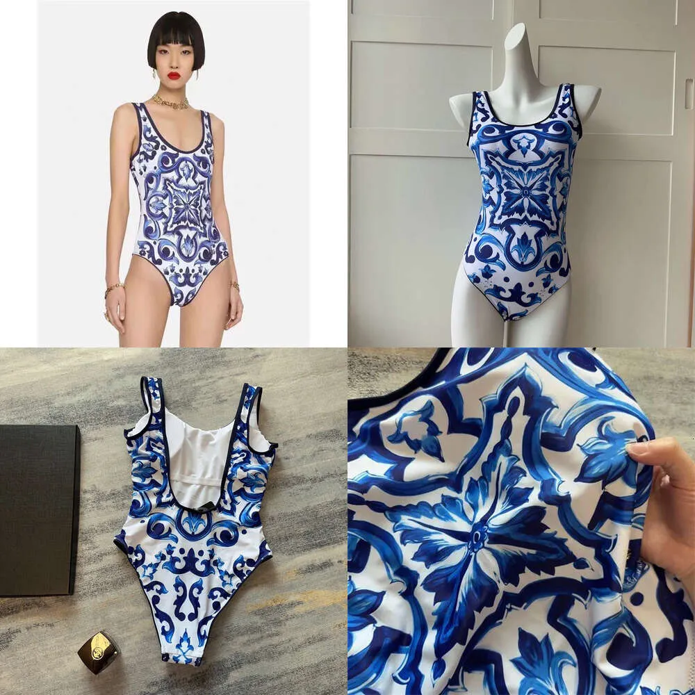 Badkläder kvinnors varumärke 2023 sommar damer semester sexig baddräkt bikini strand designer mode tryck snörning lace-up ett stycke design5vf8