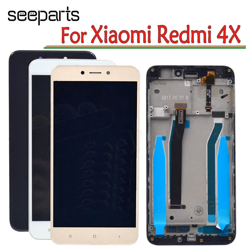 Telas para Xiaomi Redmi 4x LCD Display Touch Screen Digitalizer Conjunto com peças de substituição de quadros para tela de 5,0 "Xiaomi Redmi 4x LCD Tela