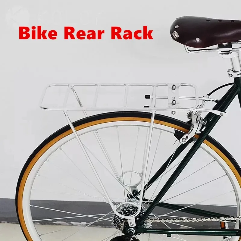 Accessories 700C Road Bike Rear Rack Quick Release Luggage Seat Post Cargo Retro Aluminum Alloy Fixie Bicycle Holder 26 Inch Matte Silver