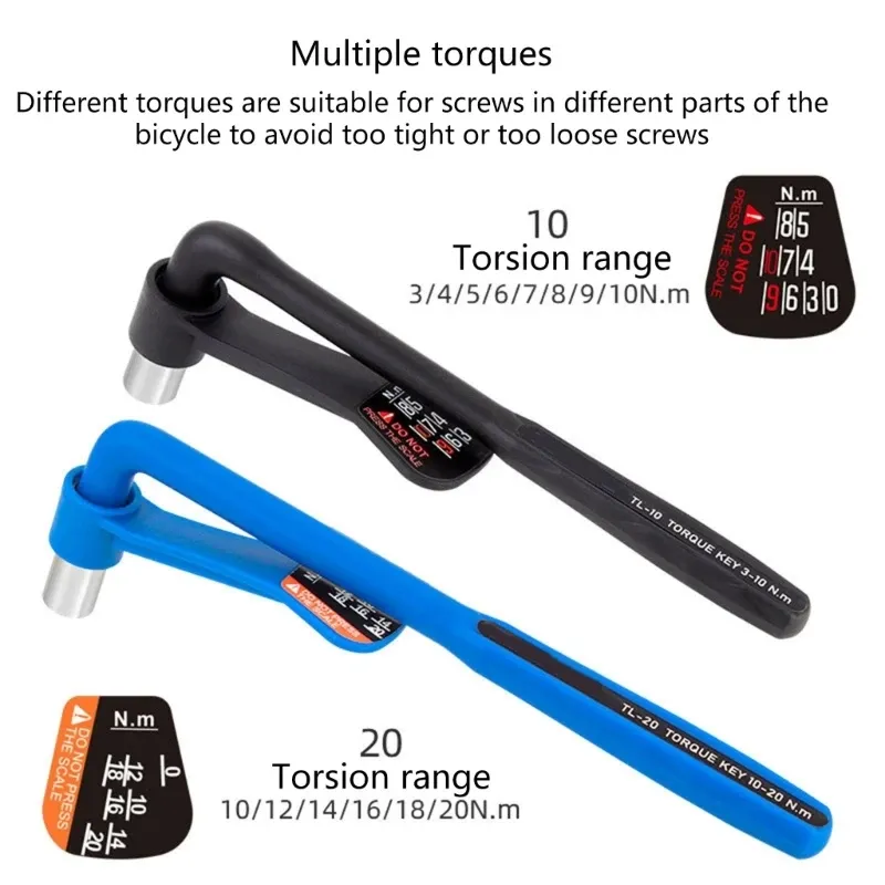 Tools Bike Torque Wrench Sets, Bikes Torque Wrench 10 to 20NM Bicycles Tools Kits for Mountain Road Bikes with Extension Bar 24BD