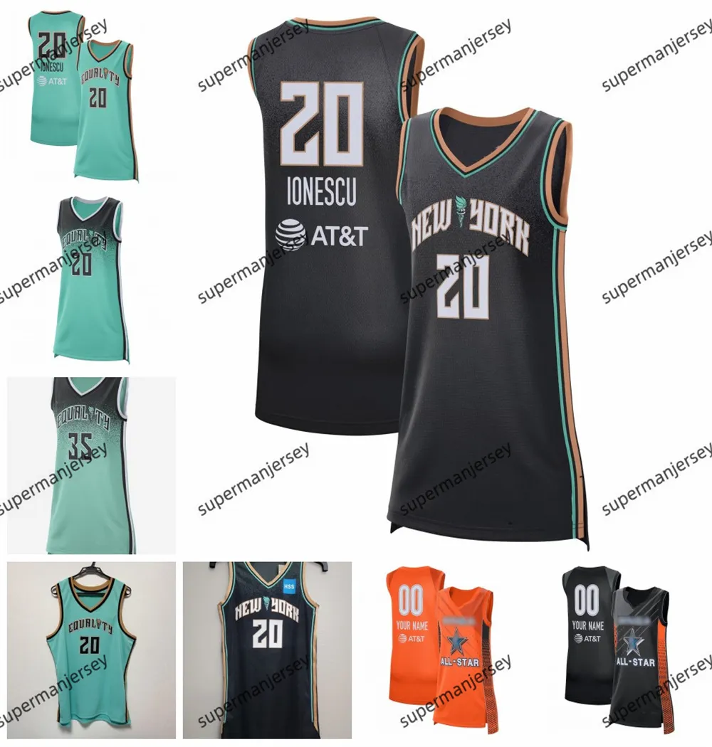 All-Star New Women Basketball York Liberty Jersey 30 Breanna Stewart 20 Sabrina Ionescu 35 Jonquel Jones 22 Courtney Vandersloot 44 Betnijah Laney