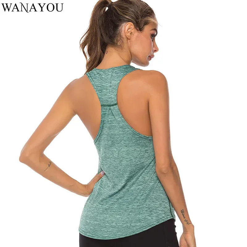 Yoga Wanayou ärmlös racerback Yoga Vest Athletic Fitness Sport Tank Topps Gym Running Training Yoga Shirts Workout Tops for Women