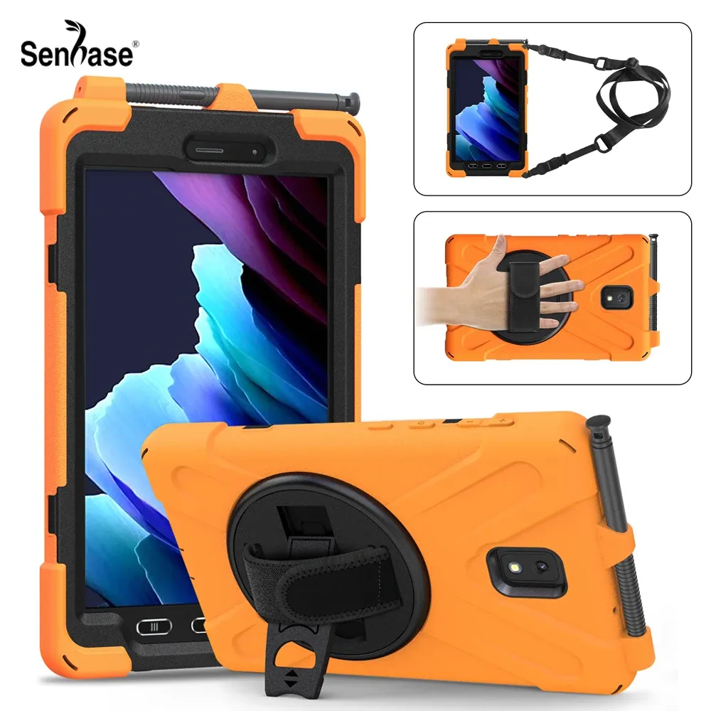 Case Shockproof Kids Safe PC Silicon Stand Tablet Cover For Samsung Galaxy Tab Active 3 2020 T570 T575 T577 Case With Shoulder Strap