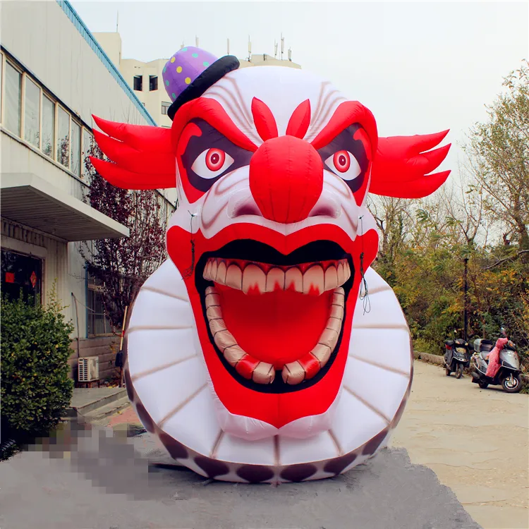 All'ingrosso mascotte da cranio a pallo gonfiabile gigante da 4 m 13 piedi con striscia per le decorazioni della discoteca di Halloween