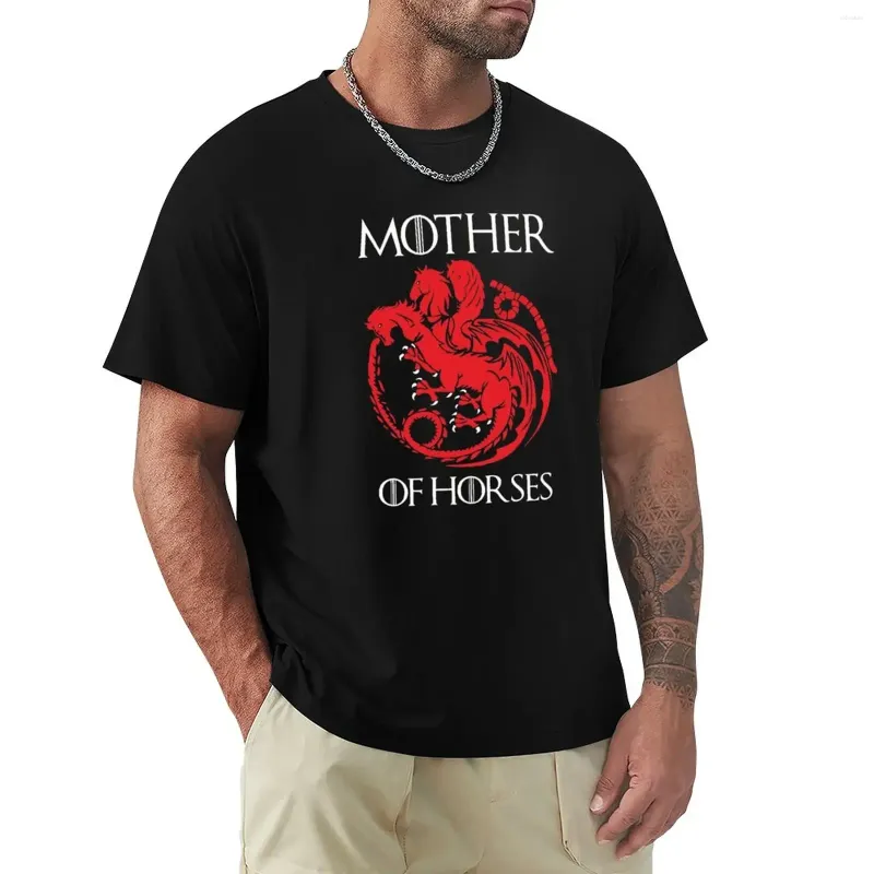 Polos para hombres Mother of Horses Camisetas Camas de camisetas gráficas Kawaii ropa de talla grande Tops Diseñador THOCH