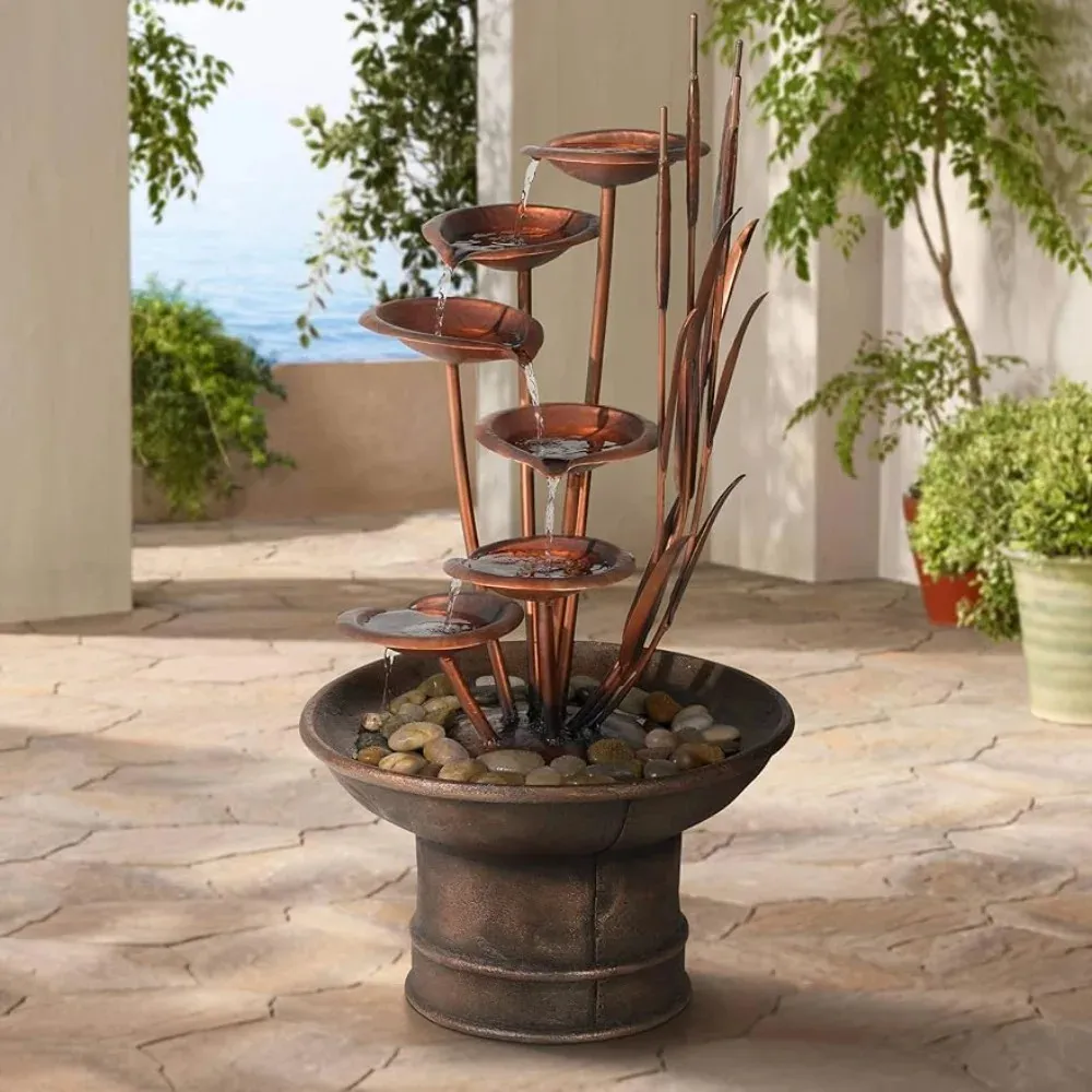 Outdoor Floor Water Fountain 33 High Tiered Cascading Decor for Garden Patio Backyard Deck Modern 240411