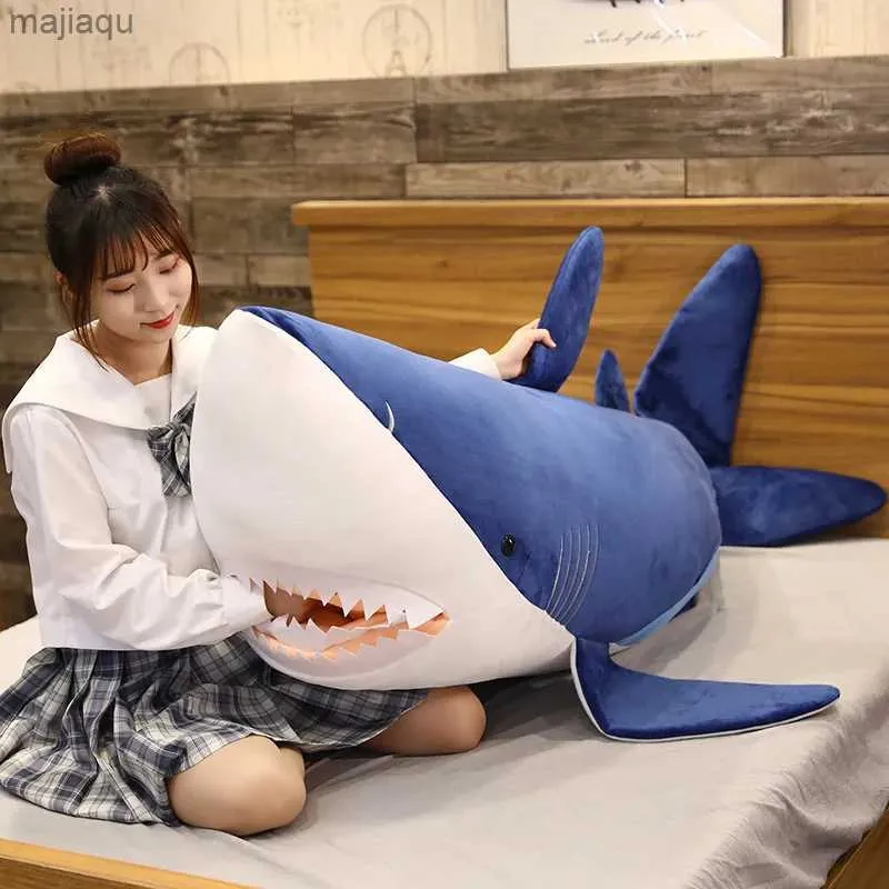 Plush Dolls Giant Megalodon Shark kpop Plush Toys For Girls Huge Kawaii Soft Stuffed Doll Pillow Cushion Greative Birthday Gifts for KidsL2404