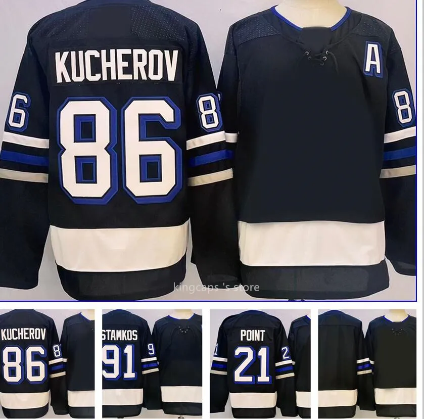 2024 Maglie da hockey Home Dhgate Kingcaps Dhgates 21 Point 86 Kucherov 88 Vasilevskiy 91 Stamkos Hockey Wear Sports Wholesale Popular Dhgate Sconto