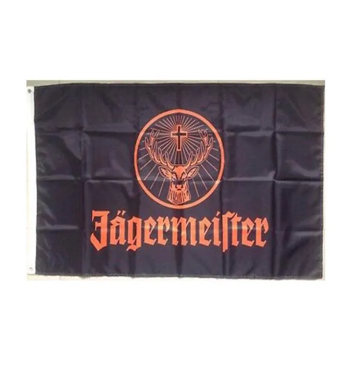 Jagermeister Flag Wysoka jakość 3x5 stóp wina 90x150cm Party Prezent 100d Poliester Indoor Printed Flags i Ban8262368