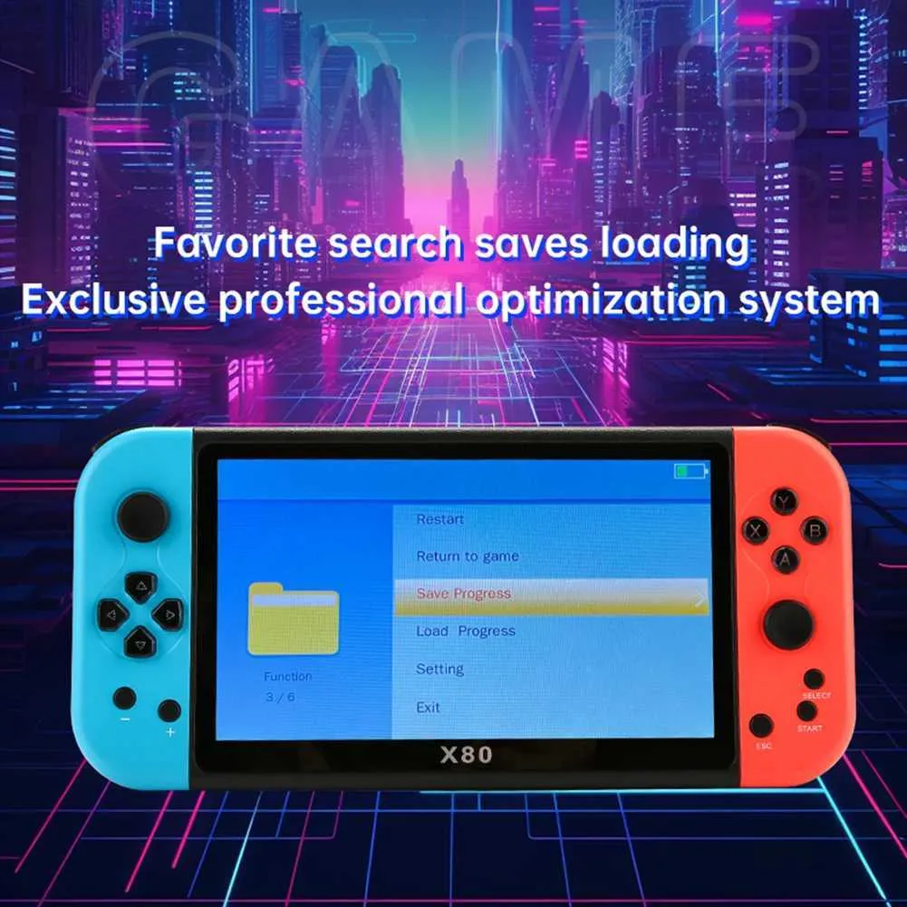 7 Inch Portable Handheld Retro X6 Handheld Console With USB