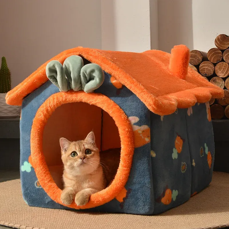 Mats 2022NEW Cat pliant maison chaude Cat lit de lit pour animaux de compagnie hiver petit et moyen chat chauds pour animaux de compagnie