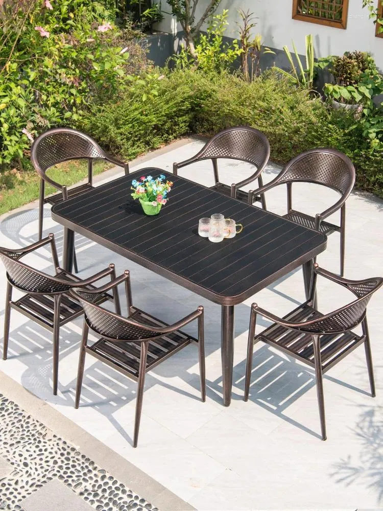 Kampmeubilair buitentafel en stoelcombinatie binnenplaats tuin terras balkon aluminium legering vrije tijd table