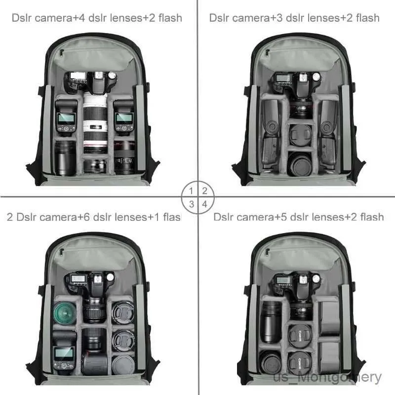 Camera bag accessories PULUZ Camera Backpack Anti-Theft Rear Open Bag Waterproof Case with Rain Cover for SLR Mirrorless Lens Photography