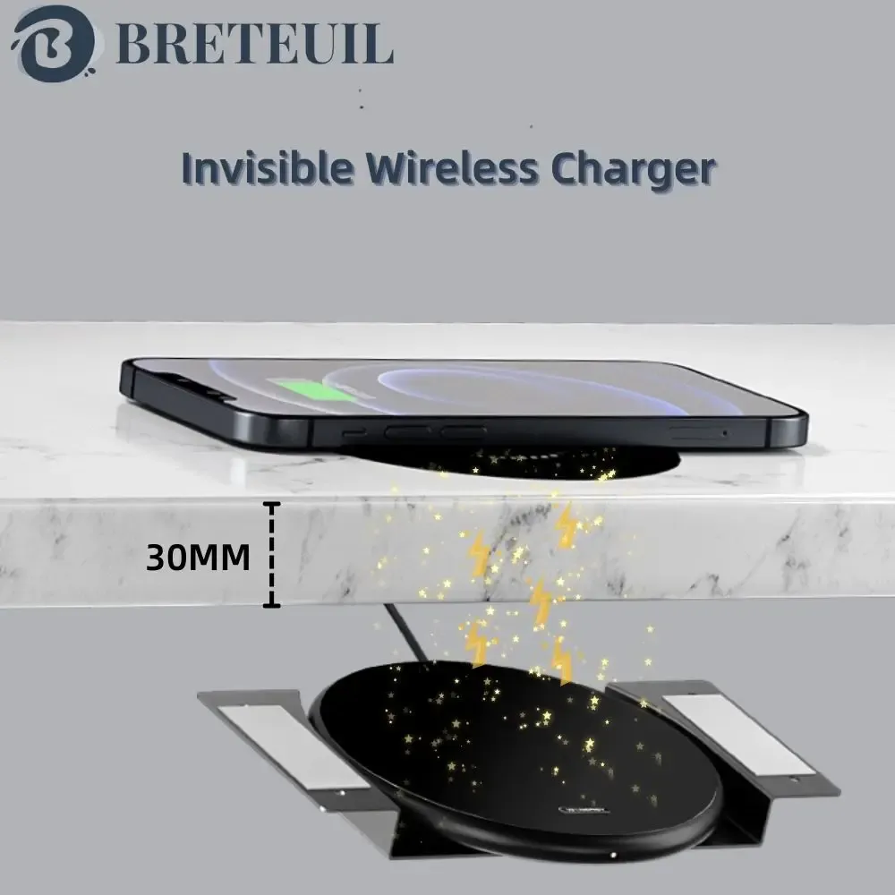 Chargers Qi Invisible Wireless Chargers For iPhone 13 12 11 Pro Max 30MM Long Distance Hidden Wireless Air Charge Base For Samsung Xiaomi