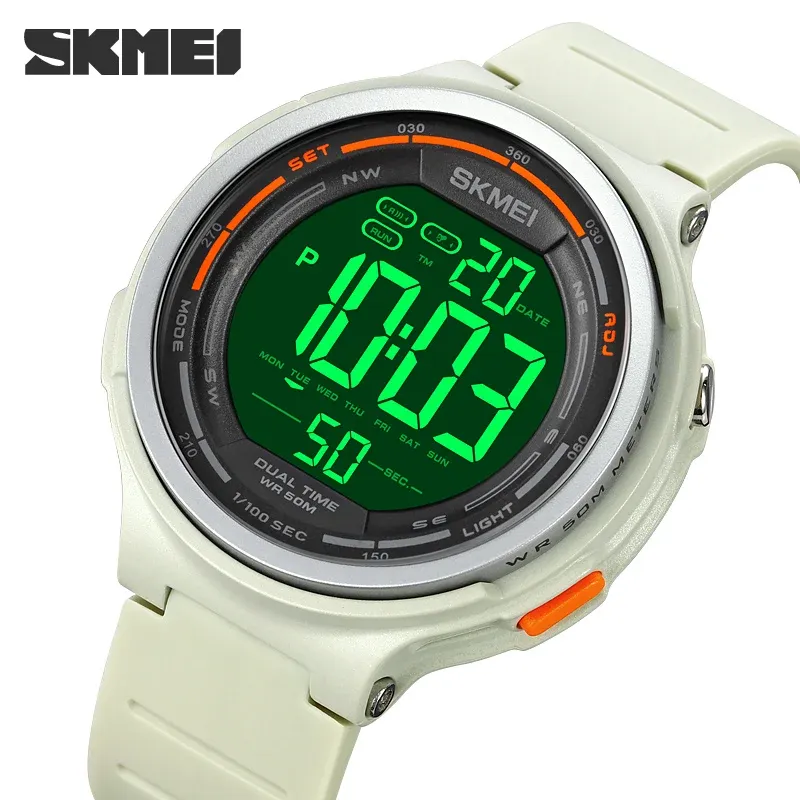 Accessoires Skmei Nieuw elektronisch horloge Men Sport Digital Beweging Horloge LED Licht Waterdichte 2 -time Stopwatch -wekker Relojio Masculino