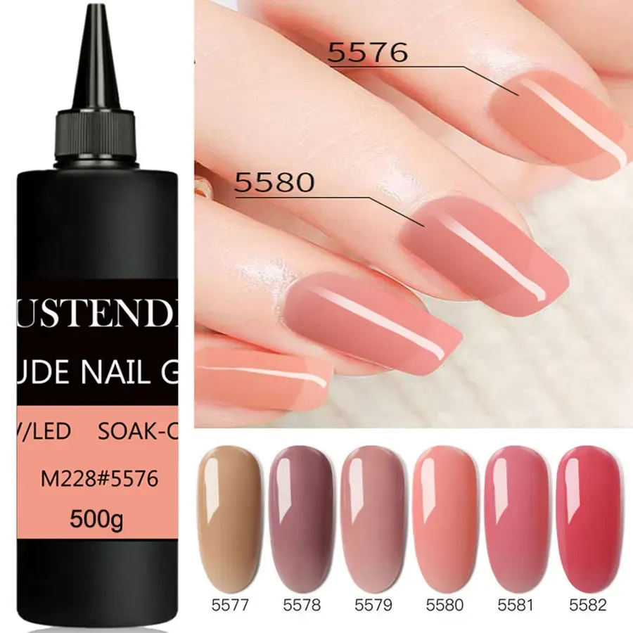 Gel 500G Hard kale glazuur gel naakt wit roze beige kleurversterking sticker lijm nagelgel polish uv gel vernis 12 kleuren