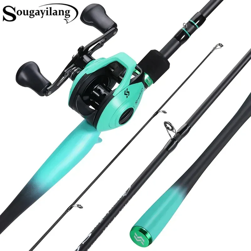 Accessories Sougayilang Fishing Rod Reel Combo 1.8/2.1m Carbon Fiber Casting Rod and 7.2:1 Gear Ratio Max Drag 10kg for Bass Trout Fishing